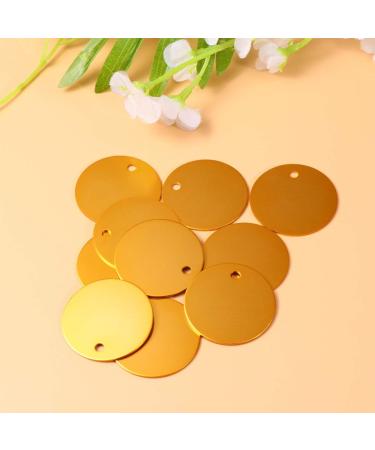 Milists 25 Pack Aluminum Alloy Round Blank Tags for Pets - DIY Dog Traction Rope Accessories - Yellow 5cm (1.4in) - Buy Online on GoSupps.com