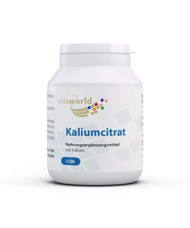 Vita World Pack of 3 Potassium Citrate 605mg Daily Dose 3 x 120 Capsules Made in Germany