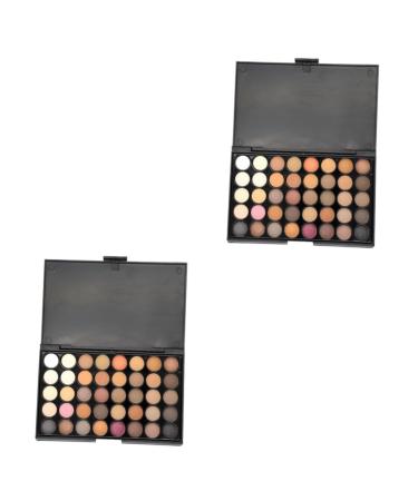 FOMIYES 2pcs 40 Makeup Palette Eyeshadow Matt Eyeshadow Powder Eyeshadow Pallet Eye Shadow Matte Tray