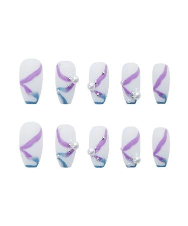 Chtom Blue Zi Pearl False Tablet Wear Nail Sticker Epistem 1 Tablets 24 Megail Post