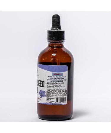 Organic Flaxseed Oil 4oz - Cold Pressed for Hair Growth & Skin Moisturizer - Essential Fatty Acids - Buy Online on GoSupps.com