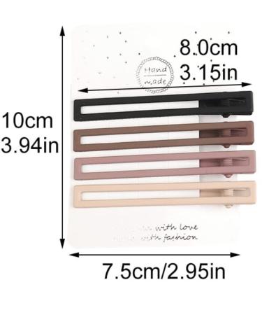 Matte Nude Hair Clips Set - 4pcs Hair Barrettes for Women and Girls (Hollow) - Buy Online on GoSupps.com
