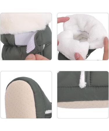 LACOFIA Baby Winter Booties Shoes - 12-18 Months, Gray | Infant Anti-slip Soft Sole Slipper Booties Crib Shoes - Buy Online on GoSupps.com