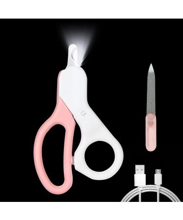 Cat Nail Clipper with LED Light to Avoid Over Cutting, Professional Pet Nail Clippers for Cats Dogs Claw Care Trimming - Small Animal Nail Clippers for Dogs Cats Rabbits Puppy Kitten Bunny B-Pink