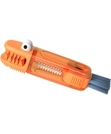Gohemsun Multifunctional Cleaning Brush Cup Lid Cleaning Brush Set | Tiny Bottle Cup Lid Brush Cleaning Brush | Multifunctional Grout Cleaning Brush for Grout Home Nursing Bottle Sunset Red - Buy Online on GoSupps.com