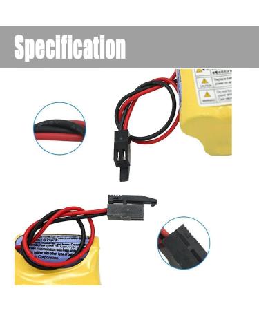 Buy Pack of 2 BR-2/3AGCT4A 6V 4400mAh Replacement Battery for FANUC A98L-0031-0025 CNC System - Black Plug Connector - Fast International Shipping - Buy Online on GoSupps.com