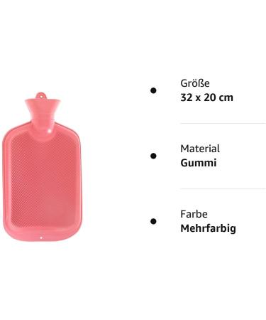 2L Eco-Friendly Hot Water Bottle - Durable Odor-Neutral Natural Rubber Pink | Heat Cushion for Comfort - Buy Online on GoSupps.com