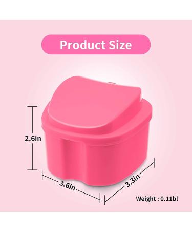 Retainer Case Portable Denture Box Easy-Clean Orthodontic Case Dental Braces Storage for Invisible Aligner False Teeth Container Mouth Guard Case Retainer Cleaner Holder (Pink) - Buy Online on GoSupps.com