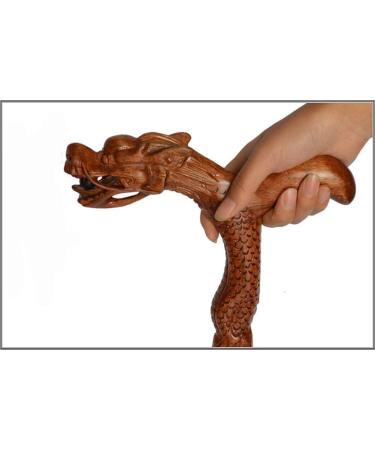 Wooden Walking Sticks Solid Wood Gift Walking Sticks Dragon Shaped Handle Old People Carving Canes Crutch and Sturdy Mobility Aid for Elderly Seniors & Handicap Prosperous - Buy Online on GoSupps.com