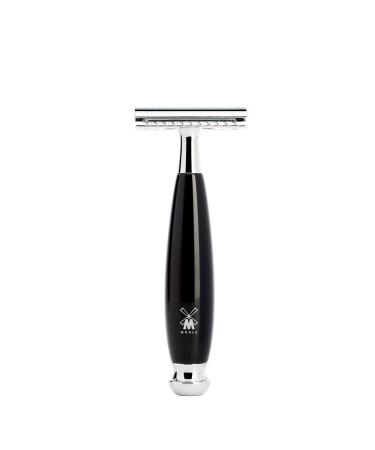 M hle vivo razor plane - compatible with a classic razor blade - handle made of black noble resin and metal accents black 1 piece (1 Pack)