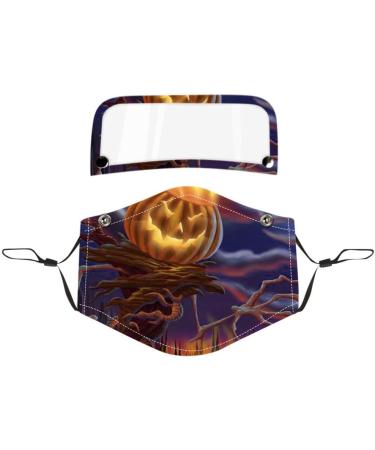ZLUU 5PCS Halloween Adults Protective Face Mask Personalized Patterns Face Cover Safe Skin Friendly Face Sheild Washable Reusable Halloween Adult Reusable Protect Face Mask with Detachable Eyes Shield - Buy Online on GoSupps.com