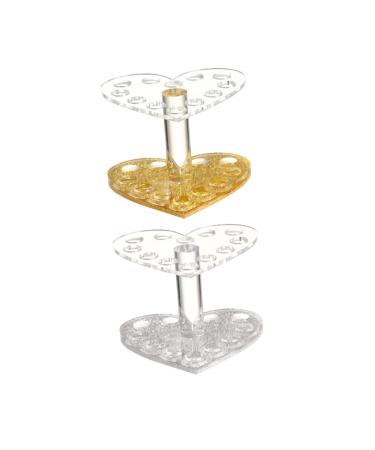 FOMIYES 6 Pcs Nail Art Heart Pen Holder Eyeliner Pencil Eyeliner Holder Makeup Brush Holder Bracket Acrylic 8.7X8.5X6.8cmx3pcs Assorted Colorx3pcs