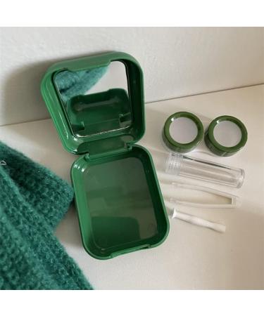 Miedeon Mini Travel Contact Lens Etui Set - 4-Piece Green Holder with Mirror | Portable Contact Lens Case & Travel Accessories - Buy Online on GoSupps.com