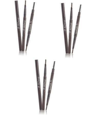 FRCOLOR 3pcs 2 1 Waterproof Brow Pencil Brow Brush Eyebrow Pencil Brush To Rotate Filler Double Head 1 count (Pack of 1) As Shownx3pcs - Buy Online on GoSupps.com