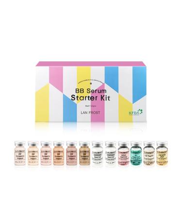 BB Serum Skin Care Set Hyaluronic Acid Essence Skin Care 6 Bottles of BB Facial Foundation 6 Bottles of Series Essence(0.27oz) bb-glow