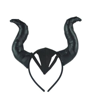hgnxa Kids Black Devil Wing Ox Horn Headband Halloween Evil Queen osplay Props Hairband