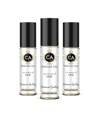 CA Perfume Impression of Calvin K. One For Women & Men Replica Fragrance Body Oil Dupes Alcohol-Free Essential Aromatherapy Sample Travel Size Concentrated Long Lasting Attar Roll-On 0.3 Fl Oz-X3