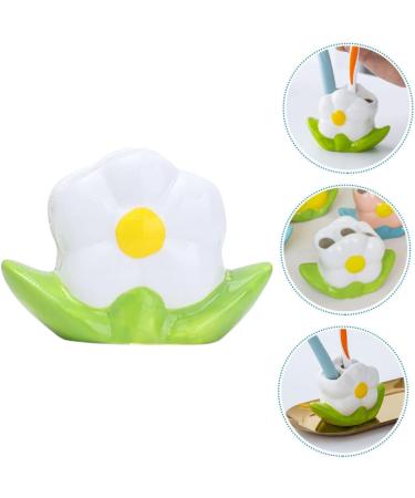 FOMIYES Flower Toothbrush Holder Working Desk toothbrush pencil holder tooth brush pen holder ceramics container cute child white Sitting Desk Toothbrush Counter Holder - Buy Online on GoSupps.com