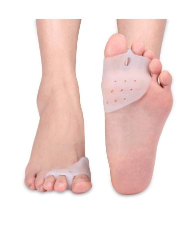 Toe Separators Gel Toe Straighteners Bunion Corrector Gel Pad Silicone Hallux Valgus Corrector for Forefoot Cushion Foot Rubbing Pads for pinky toe separators full foot toe spacer forefoot cushion t