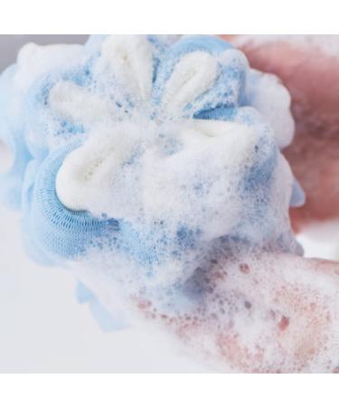 Hoirix 3Pcs Flower Shape Bath Shower Loofah Sponge Set - Exfoliating Mesh Pouf Shower Balls in Pink Color - Buy Online on GoSupps.com