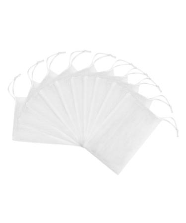Healifty 20Pcs Exfoliating Mesh Soap Saver Bag Handmade Net Bubble Foam Net Soap Mesh Bag White