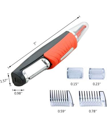 Yinhing Electric Nose Hair Trimmer Multifunctional Beard Trimmer and Hair Clipper with LED Light 2 Combs for Men with Sensitive Skin ORANGE Orange - Buy Online on GoSupps.com