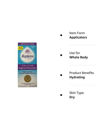 Replens Long-Lasting Vaginal Moisturizer - 8 ct, Pack of 3 | Hydrating and Comforting Formula - Buy Online on GoSupps.com