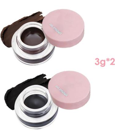 Gel Eyeliner - 2 in 1 Waterproof Smudge Proof Eye Liner with Eye Makeup Brushes - Long-Wear Gel Eyeliner for Makeup Show Date Women Girls Kagrote - Buy Online on GoSupps.com