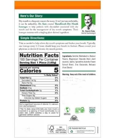 Dry Mouth Lozenges 100 Count Mandarin Mint Flavor Pack of 2 - Buy Online on GoSupps.com