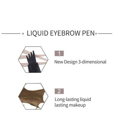 AKARY Tattoo Eyebrow Pen - 4-Fork Liquid Pencil, Micro-Fork Tip Applicator, 3D Natural Wild Eyebrow Maker, Waterproof & Sweat-Proof - Dark Brown - Buy Online on GoSupps.com