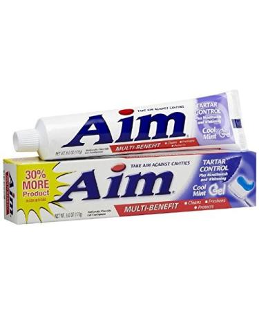 Aim Gel Antactivity Fluoride ToothPaste Tartar Control 6 Oz Pack of 2 by AIM