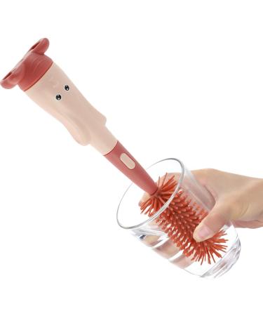 3 in 1 Baby Bottle Brush Set with Lone Handle, Silicone Cleaning Brush with Stand - Portable Teat, Straw, Nipples Cleaner for Bottles, Cups, Thermoses (Red) - Buy Online on GoSupps.com