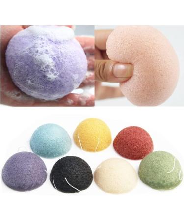 Organic Konjac Facial Sponges Set of 4 for Shower Bath SPA - Natural Cleansing Puff for Kids, Men, Women - Buy Online on GoSupps.com