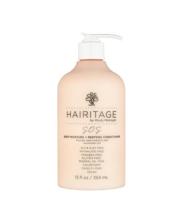Hairitage Deep Moisture & Restore Deep Conditioner with Safflower Oil for Dry Thick Hair - Hydrating - for Coily + Curly + Wavy Hair Types - Vegan for Women + Men 13 fl. oz.