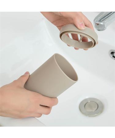 Portable White Toothbrush Mug & Case - Travel Cup Cover for Toothbrush & Toothpaste - Bathroom Accessories - Buy Online on GoSupps.com