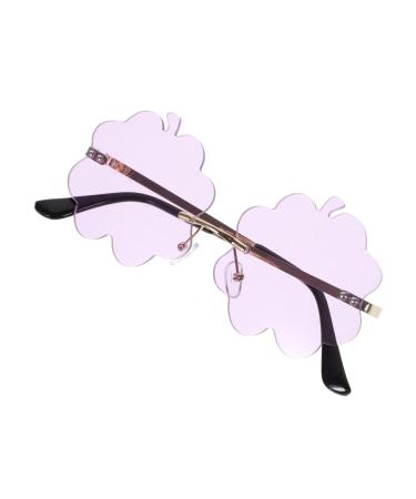 Healeved 1 pair of sunglasses retro sunglasses groovy glasses sunglasses for final balls rainbow sunglasses Funny glasses 90s disco-slogan lila 13.5x12.6x5.5cm