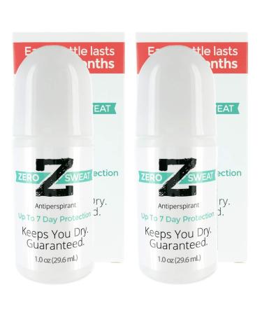 ZeroSweat Antiperspirant Deodorant | Clinical Strength Hyperhidrosis Treatment - Reduces Armpit Sweat (2 Pack) 1 Fl Oz (Pack of 2)
