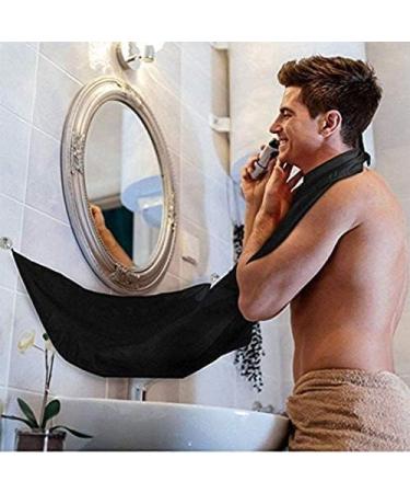 Black Beard Bib Apron Beard Hair Catcher Waterproof Non-Stick Grooming Cloth Shaving & Trimming & Beard Hair Catcher with 3 Suction Cups Best Gifts for Men DarkBlack - Buy Online on GoSupps.com