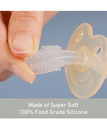 Haakaa 360 Baby Toothbrush with Suction Base Silicone Teether for Infant Training Tooth Brush Clear - Buy Online on GoSupps.com