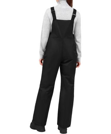 Sportneer Women's Insulated Snow Bibs with Front Pockets - Black Ski Overalls (Regular/Large) - Buy Online on GoSupps.com