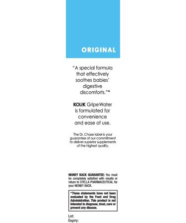 Dr. Chase Kolik Original Gripe Water - All-Natural Colic Relief for Infants (Pack of 2) - 5 fl oz Each - Buy Online on GoSupps.com