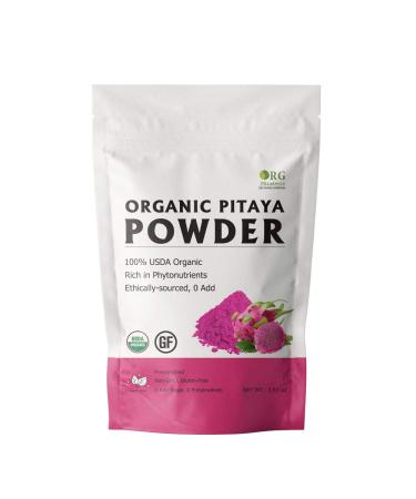 Orgnisulmte USDA Organic Dragon Fruit Powder ,100% Pure Freeze-Dried Pink Pitaya Powder, Natural Red Dragon Fruit Food Coloring Powder,Non GMO,Gluten Free 3.53oz(100g)
