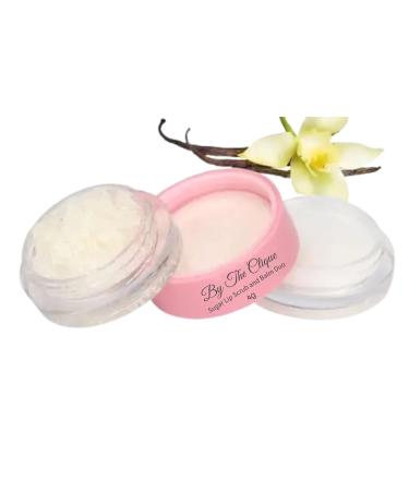 By The Clique Premium 2 in Exfoliating Sugar Lip Scrub and Smoothing Safflower Oil Infused Lip Balm Duo | All Natural Ingredients | Vegan, Gluten Free and Cruelty Free | Vanilla Sugar - Buy Online on GoSupps.com