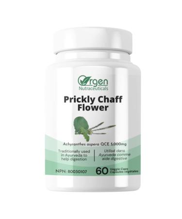 Orgen Prickly Chaff Flower Extract Capsules - 60ct 1250mg per Serving - Herbal Digestive Aid Vegan & Gluten-Free Made in Canada