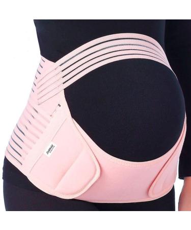 ZiaWorld Care Maternity Pregnancy Support Belt Waist Brace-Back Abdomen Strap Belly Band Post-Partum Women Belly Belt Breathable Comfortable Relieve Bump Support Band (Pink L) L Pink