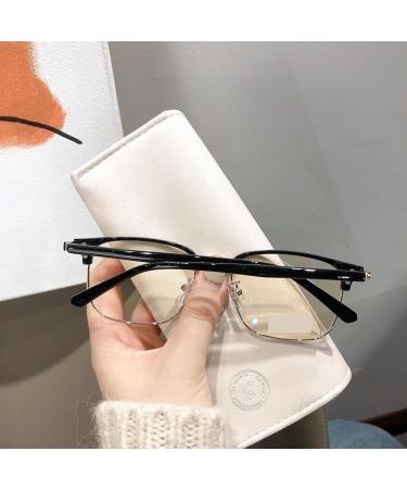 Fuqinqingoz Designer Anti-Blue Light Reading Glasses for Men & Women - Flat Mirror +350 Black - Buy Online on GoSupps.com