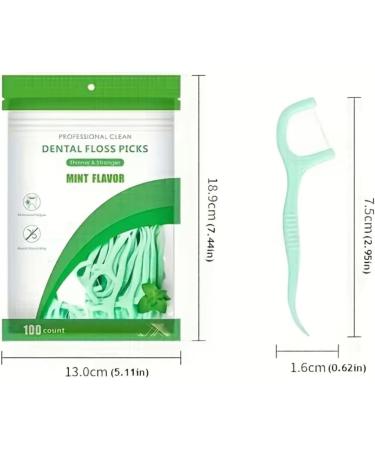 100pcs Mint Flavour Dental Floss Picks for Teeth Cleaning - Dental Floss Toothpicks - Buy Online on GoSupps.com