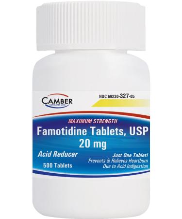 Camber Famotidine Tablets 20 mg Maximum Strength Acid Reducer 500ct Family Pack