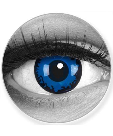 Funnylene colored contact lenses Dark Blue Blue Dark Blue - soft without strength 2 pack + free container - 12 monthly lenses - perfect for Halloween Carnival carnival or carnival