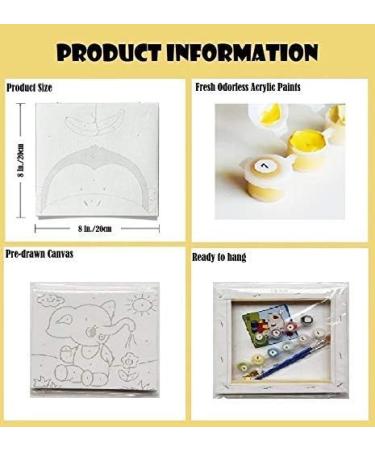 2-Pack Kids DIY Paint by Numbers Kit - Mermaid Theme, Easy Oil Painting Set for Beginners, Seniors - Framed Pre Drawn Canvas, Holiday Gift - 8x8 inch - Buy Online on GoSupps.com